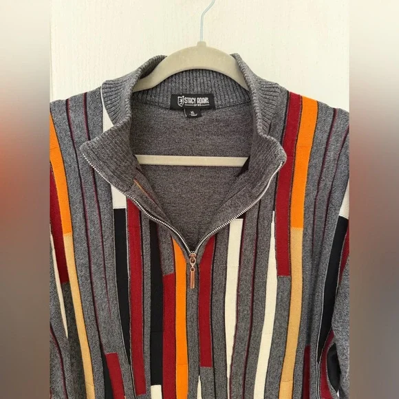 Stacy Adams Vintage Men’s Look Knit HALF Zip Pullover Sweater, Sz XL - Picture 8 of 15